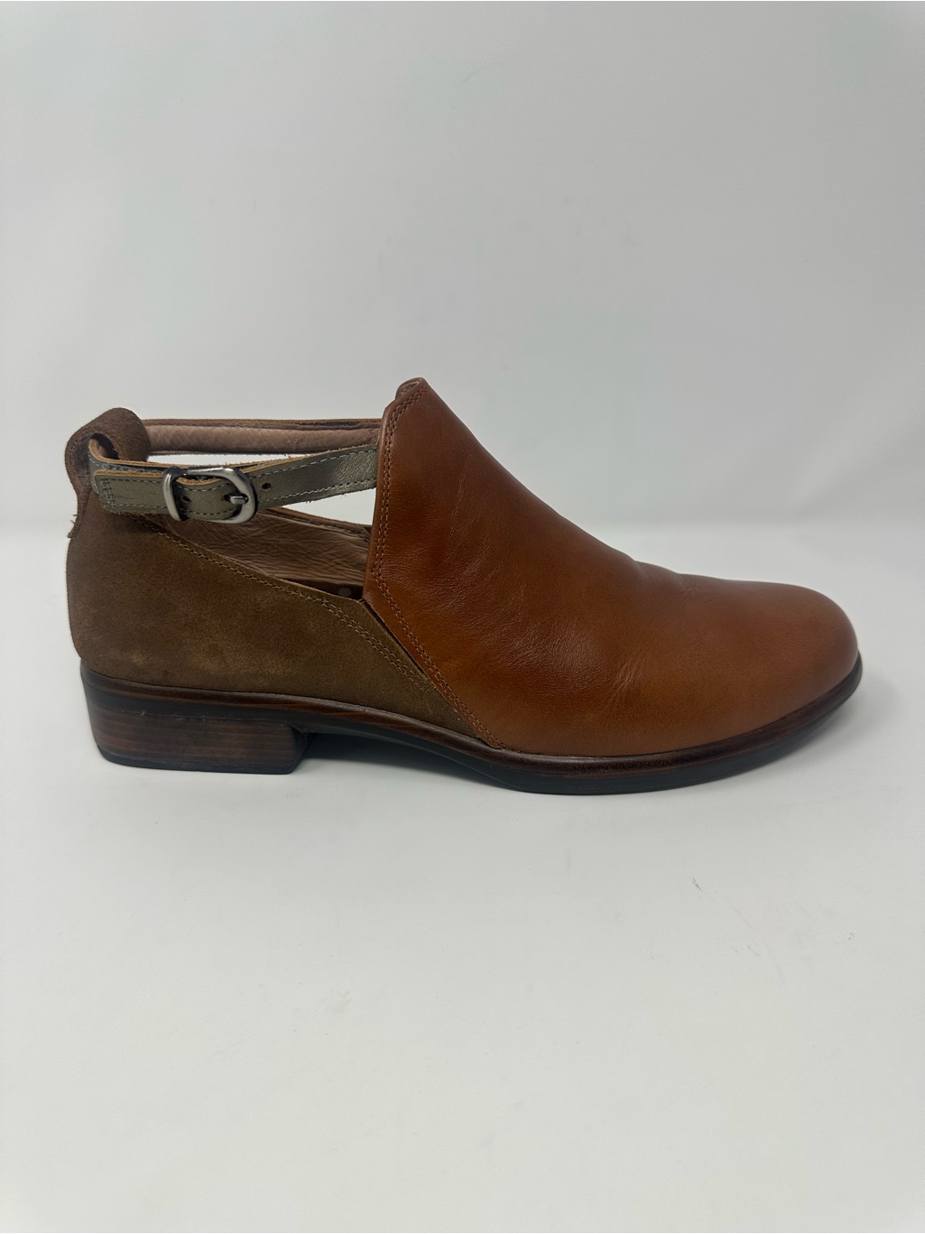 Naot Womens Kasmin Brown Leather Suede Cutout Ankle Bootie Sz Eu 41 Us 10.5